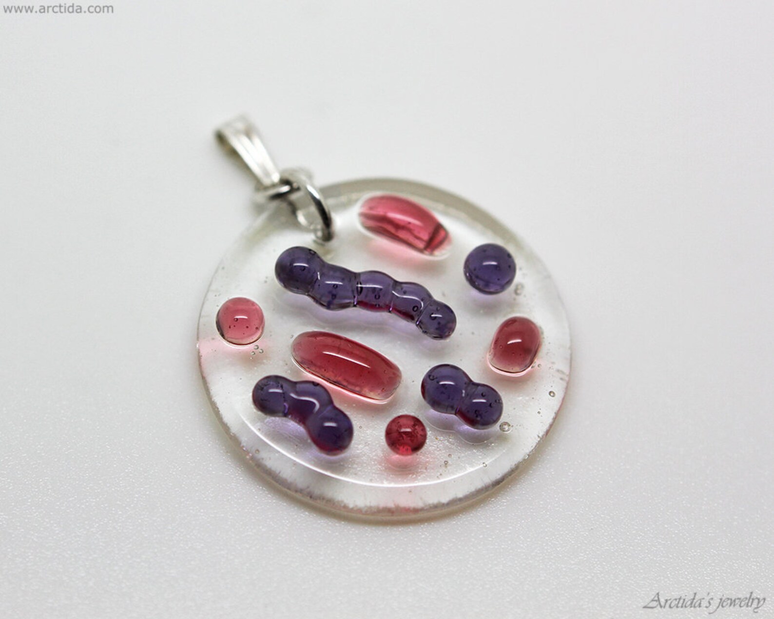 Bacteria Necklace for Women Gram Stain Microbiology Jewelry Medical