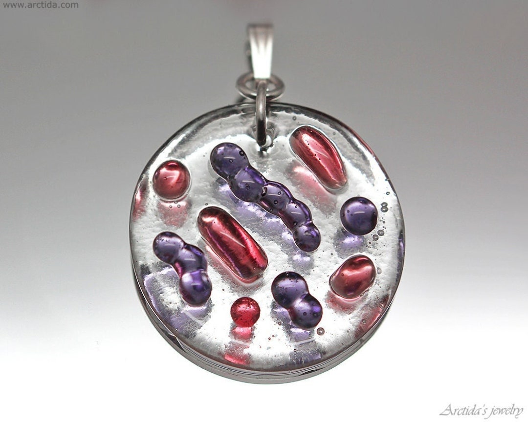 Bacteria Necklace for Women Gram Stain Microbiology Jewelry Medical