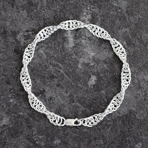 Mens bracelet silver bracelet for men Mens gift for him Oxidized sterling silver black Spiral rope chain Norse Viking bracelet Mens jewelry image 9