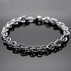 Mens bracelet silver bracelet for men Mens gift for him Oxidized sterling silver black Spiral rope chain Norse Viking bracelet Mens jewelry image 3