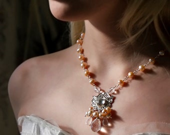 Einzigartige brauts kette Fee brauts schmuck Pagan brauts kette Perlen kette Für frau fairycore Cosplay Winter hexe