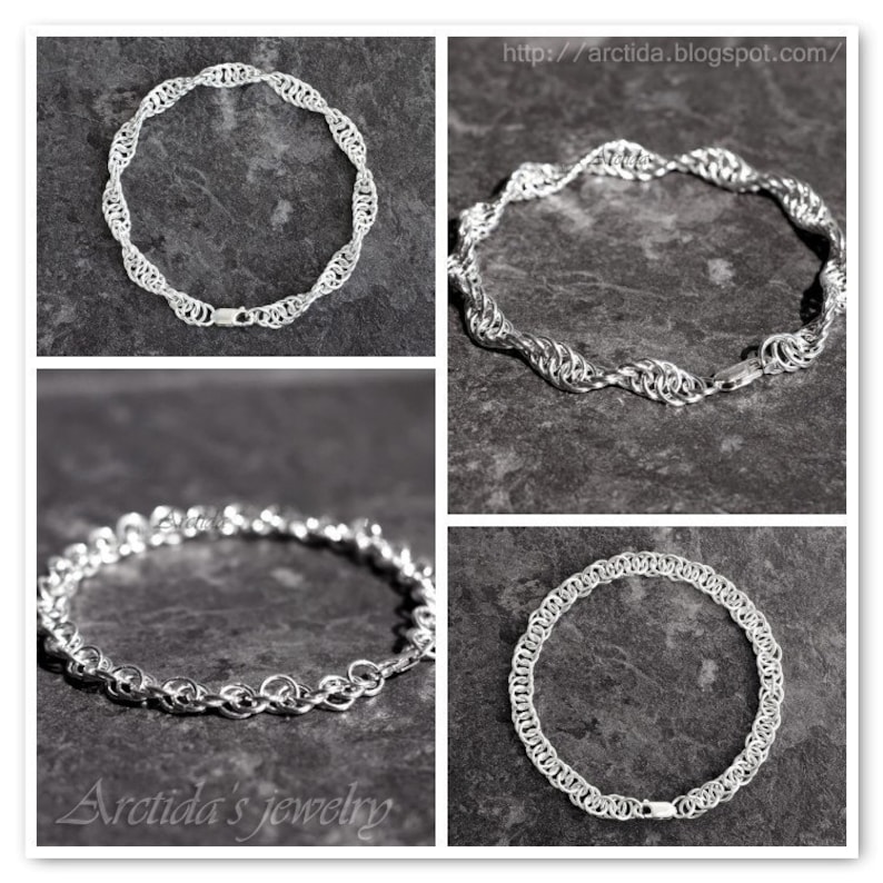Mens bracelet silver bracelet for men Mens gift for him Oxidized sterling silver black Spiral rope chain Norse Viking bracelet Mens jewelry image 8