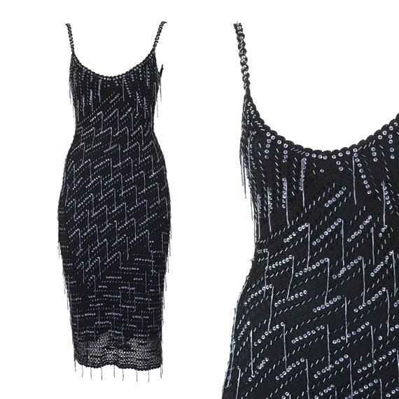 karen millen black bodycon dress Karen Millen Black V-Neck Short Sleeve Wool Dress main image 1