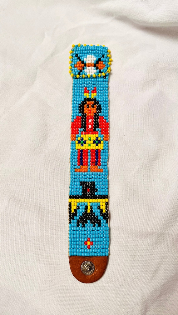 Vintage Native American Hand Beaded Bracelet