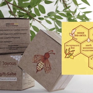 Bienengift-Salbe. Naturkosmetik gegen Akne, Neurodermitis, Arthose, Rheuma, Antiaging. Über 75% Bio Qualität aus Deutschland. 30ml