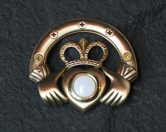 Handcrafted Bronze Irish Claddagh Doorbell