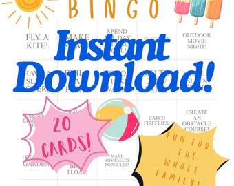 Summer Bingo Card for Kids Printable Game PDF Download