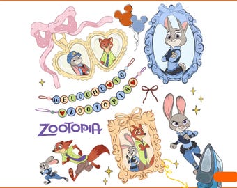 Zootopia Disney Dtf Transfer : Nick Wilde And Judy Hopps DTF Transfer, Disney Zootopia Couples DTF,
