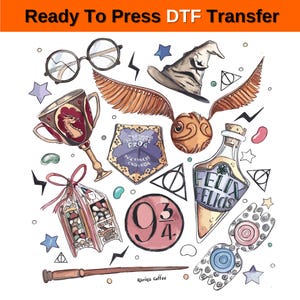 Magic Wizard Dtf Transfer - Wizard School Dtf Press, Magic School Dtf Transfer,Watercolor Magic School Dtf Press,Wands and Broomstick Dtf,