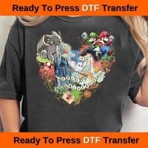 Epic Universe Mario Dtf,Super Mario Dtf Print, Family Universe Park Trip Shirt Press,Disney,Epic Universe Dtf Press,How To Train Your Dradon