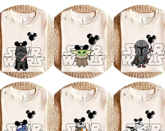 Disney Star Wars Character DTF Transfer Shirt,Custom Disney Family Trip Heat Transfer,Star Wars Group Dtf,Star Wars Characters,Star Wars Dtf