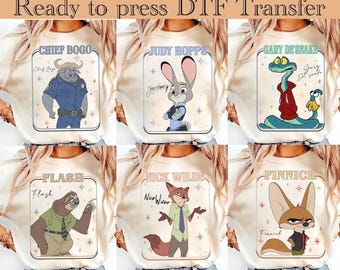 Disney Zootopia Ready To Press,Nick Wilde And Judy Hopps DTF Transfer,Disney Zootopia Couples DTF,Disney Family Trip Transfer,Zootropolis