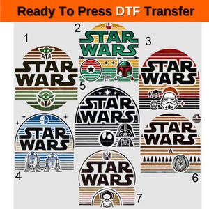 Disney Star Wars Character DTF Transfer,Custom Disney Family Trip Heat Transfer,Star Wars Group Dtf,Star Wars Characters Dtf,Star Wars Dtf