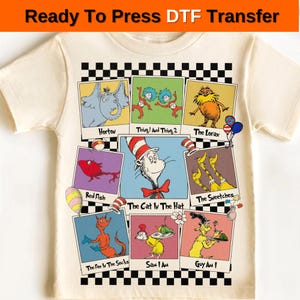 Dr. Seuss Day DTF, Read Across America Cartoon Characters DTF Transfer, Read Across America Day Ready To Press, Teacher Life DTF