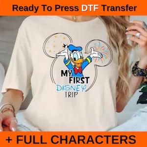 Donald Duck My First Disney Trip Dtf Transfer,Custom Disney All Characters Dtf,Matching Disney Trip 2025 Dtf, Disney Family Dtf Transfer,Dtf