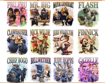 Disney Zootopia Bootleg Ready To Press,Nick Wilde And Judy Hopps DTF Transfer,Disney Zootopia Couples DTF,Disney Family Trip Transfer