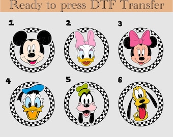 Mickey and Friends Character Transfer, Disney Ready To Press, Mickey and Minnie Friends Transfer, Disney Shirt DTF, Family Disney Dtf