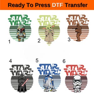 Disney Star Wars Character DTF Transfer,Custom Disney Family Trip Heat Transfer,Star Wars Group Dtf,Star Wars Characters Dtf,Star Wars Dtf