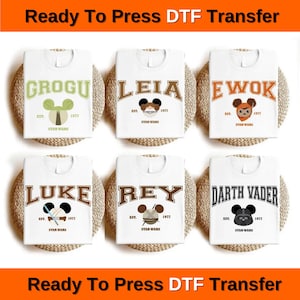 Disney Star Wars Est Character DTF Transfer, Custom Strwars Est Dtf.  Transfer,Star Wars Group Dtf,Star Wars Characters,Star Wars Dtf Press,
