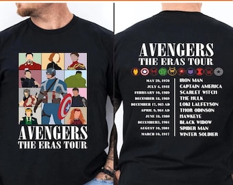 Avengers Eras Tour Shirt: Super Heroes Tee, Ironman, Spider-Man