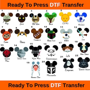 Disney Star Wars Est Character DTF Transfer, Custom Strwars Est Dtf.  Transfer,Star Wars Group Dtf,Star Wars Characters,Star Wars Dtf Press,