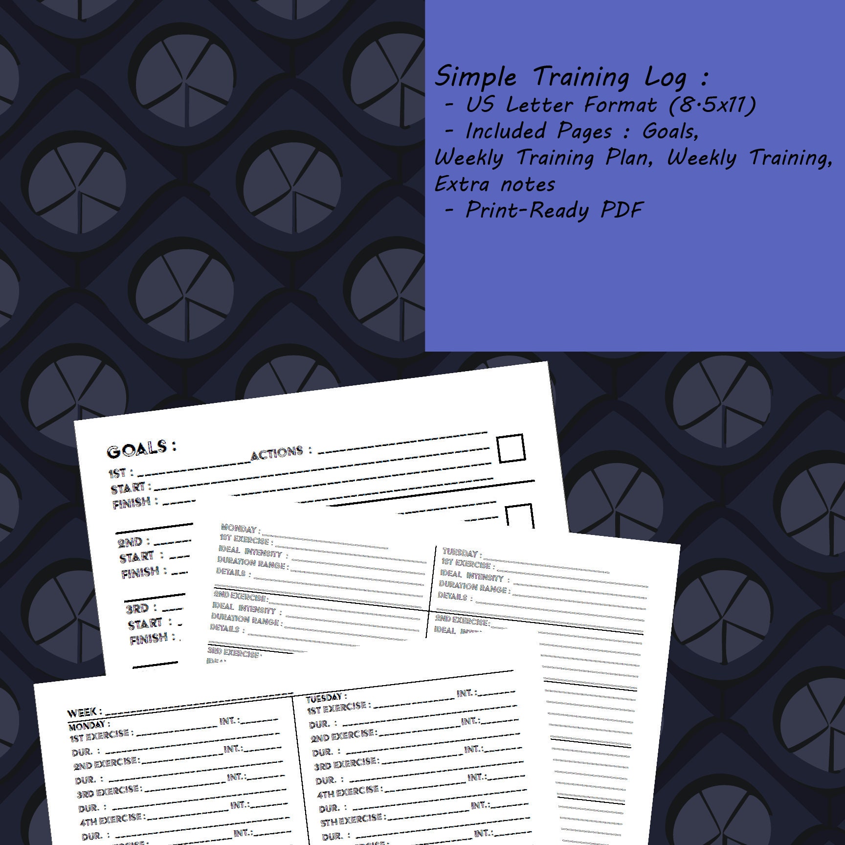 Simple Training Notebook - Session Planner - Goal Planner - Without ...