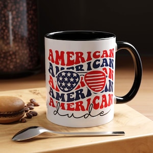 Patriotic Coffee Mug, American Flag Drinkware, 4th of July Gift, Independence Day Celebration, Gift for Patriotic Friends, USA Love Mug