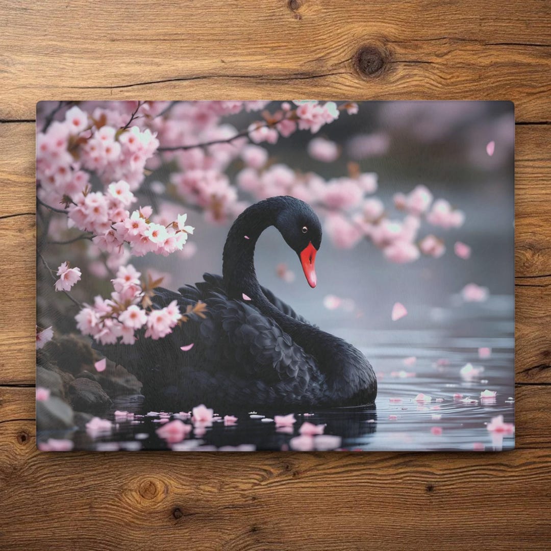 Pink Cherry Blossom Glass Cutting Board, Gift for Someone Who