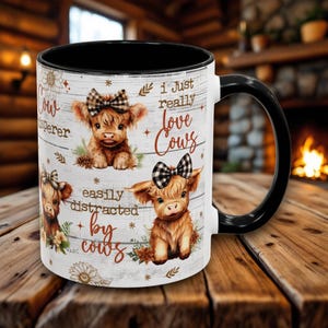 Baby Highland Cow Coffee Mug (11oz), Hot Chocolate Mug, Birthday Gift for Her, Gift for Mom, Mother, Gift For Daughter, Hot Cocoa, Coffee