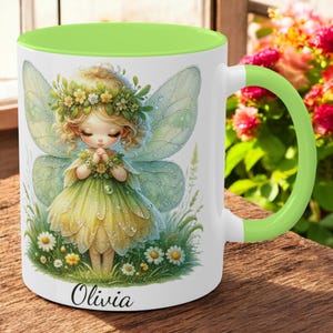 Fairy Mug, Personalized Enchanting Fairy Mug with Custom Name, Whimsical Design, Colorful Mug, 11oz Coffee Cup, Gift for Her, Magical Cup