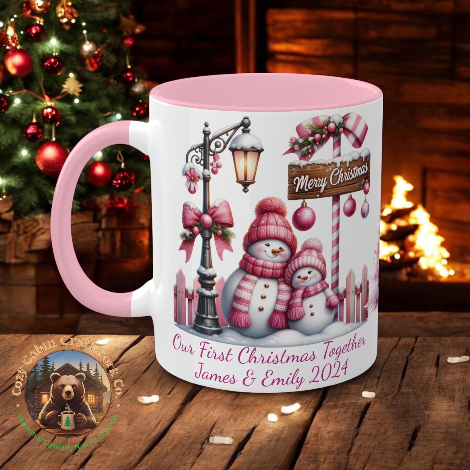 Personalized Christmas Tree Mug - Custom Name Ceramic Cup 11oz Or 15oz, Festive Holiday Gift For Women & Men - View #3