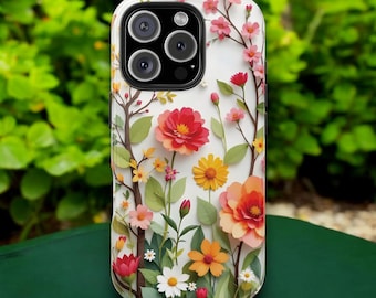 Floral Phone Case for Mom, Mother's Day Gift, Spring Garden Flowers Cottagecore Wildflower Phone Case Phone Cover for iPhone, Samsung Galaxy