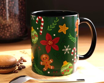 Christmas Gingerbread Coffee Mug, Festive Holiday Mug, Seasonal Beverage Cup, Xmas Winter Gifts, Cozy Drinkware, Gift for Her, Him, Grandma