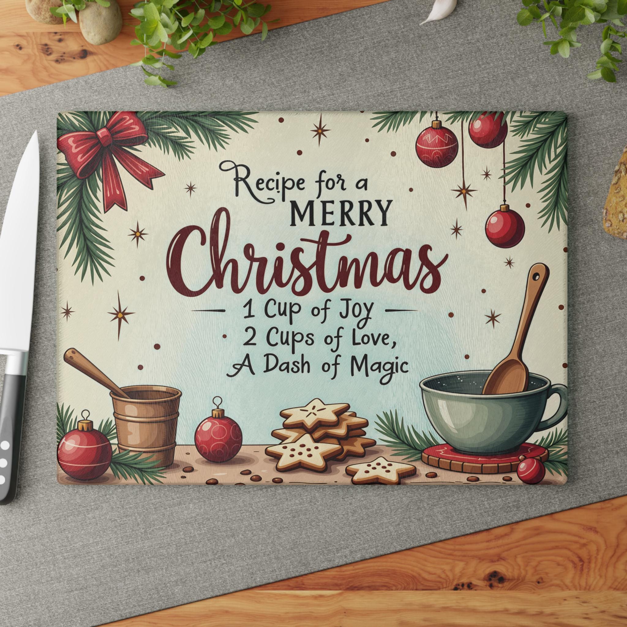 Festive Christmas Glass Cutting Board Recipe for a Merry Christmas ...