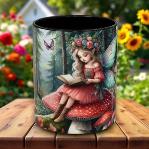 Fairy Tale Coffee Mug, Enchanting Gift for Readers, Cozy Coffee Breaks, Woodland Fantasy Decor, Forest Fairy Teacup, Fairycore Gift for Her