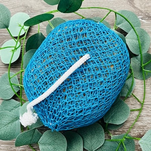 Spongynet Exfoliating Bath Sponge, African sponge, African net,Sapo, Pouf Baby Blue