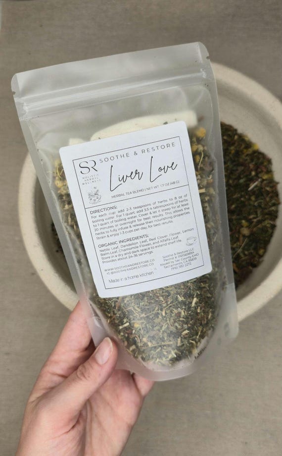 ORGANIC Liver Love Herbal Tea Best Tea for Liver Support Tea Liver Function Tea Tea Gut Kidney Cleansing Hormone Health Nettle Dandelion Tea