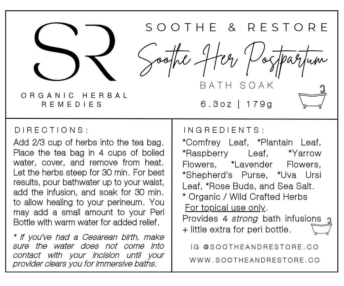 ORGANIC Postpartum After Birth Herbal Sitz Bath Soak Fourth Trimester ...