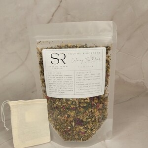 ORGANIC Calming Tea Blend to Uplift Anxiety Ease Tea Stress Relief Tea Herbal Specialty Tea Blend Wellness Tea Mixes Herbal Loose Leaf Tea