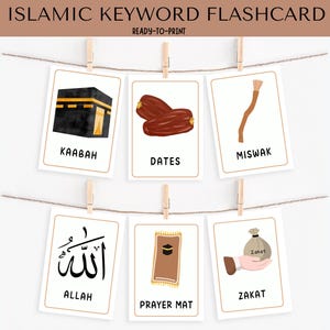 Islamic Keyword Flashcard for kids | Islamic Learning Cards for Children & Adults | Islamic Learning Flashcards | Muslim Kids Flashcards