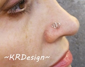 Silver Snake Nose Stud, Custom Nose Jewelry, Snake Nose Ring, Sterling Silver Nose Stud, Tragus Stud Earrings, Free US Shipping