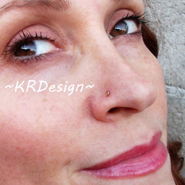 Champagne Crystal Nose Stud, Swarovski Crytal Nose Ring, Silver Nose Ring, Custom Nose Jewelry, Tragus Stud Earrings