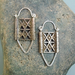 Tibetan Ethnic Design Silver Earrings