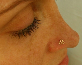 Gold Trinity Nose Stud: Handmade Custom 24Ga, 22Ga, 20Ga, 18Ga Nose Ring