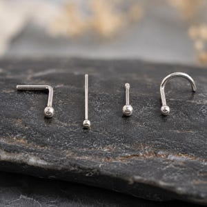 Silver Tiny Ball Nose Stud: Handmade Minimalist Piercing