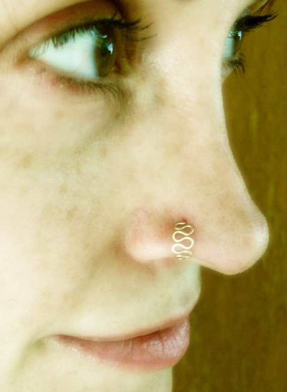Gold Nose Stud Ocean Wave Nose Stud Gold Nose Ring Nose Etsy