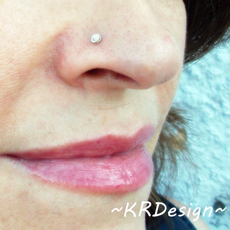 Bridal Crystal Nose Stud, Diamond Nose Stud, Silver Nose Ring, Sparkle Nose Stud, Custom Nose Jewelry, Real Crystal image 2