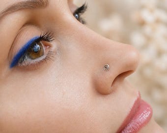 Sterling Silber Spirale Nasenstecker: Minimalistisches Tragus Piercing
