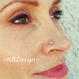 Aurora Borealis Nose Stud, Rainbow Crystal Nose Stud, Silver Nose Ring, Body Jewelry, Tragus Stud Earrings,