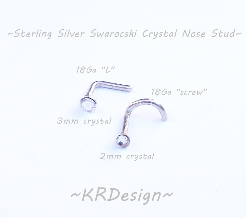 Bridal Crystal Nose Stud, Diamond Nose Stud, Silver Nose Ring, Sparkle Nose Stud, Custom Nose Jewelry, Real Crystal image 4